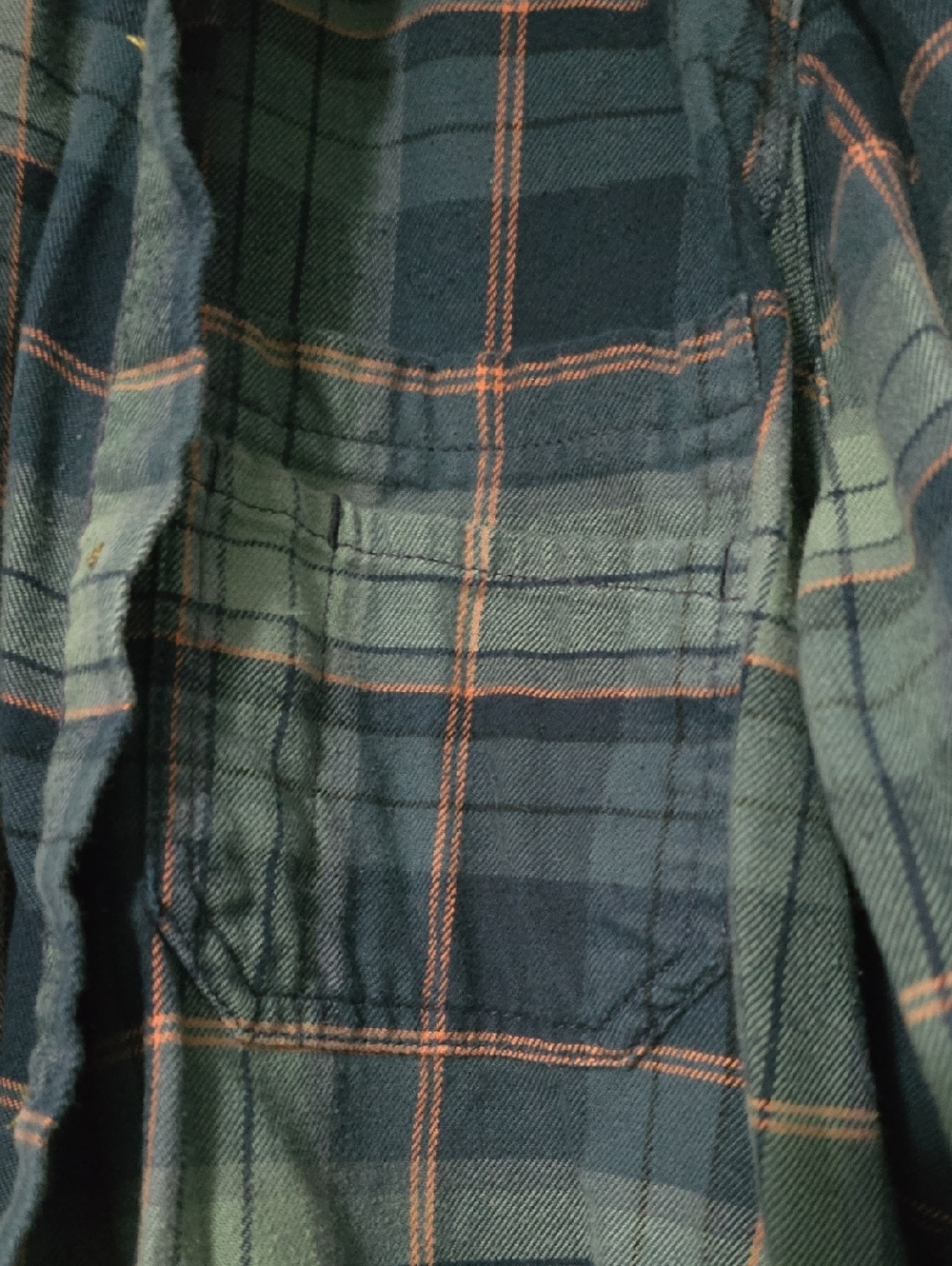 Carhartt Womens Navy/Green/Orange Plaid Flannel Shirt - Picture 3 of 7